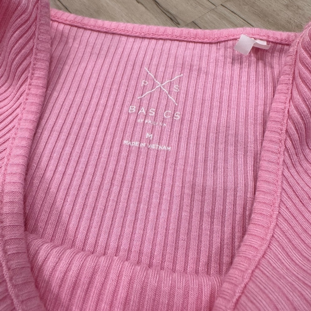 PacSun Ribbed Pink Cropped Tank Medium - Picture 6 of 6